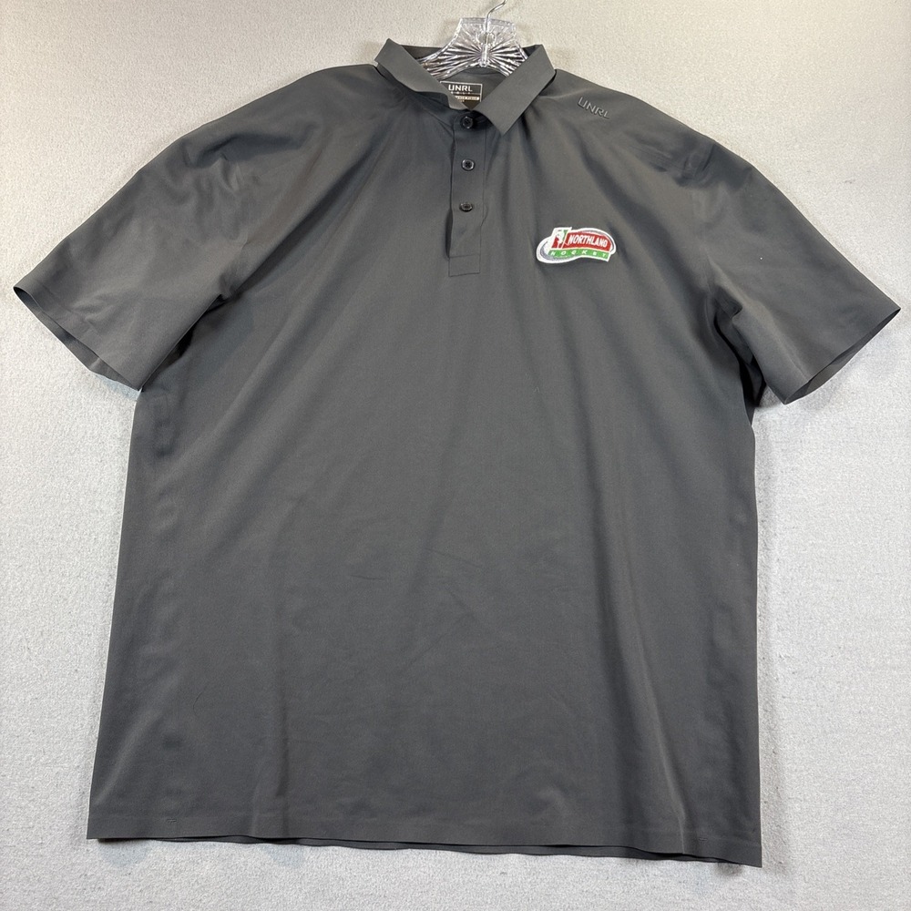UNRL Polo Shirt Mens XL Gray Golf Performance‎ Stretch Athletic - Logo see Pic